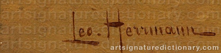 Authentic signature by Leo HERRMANN on  artwork