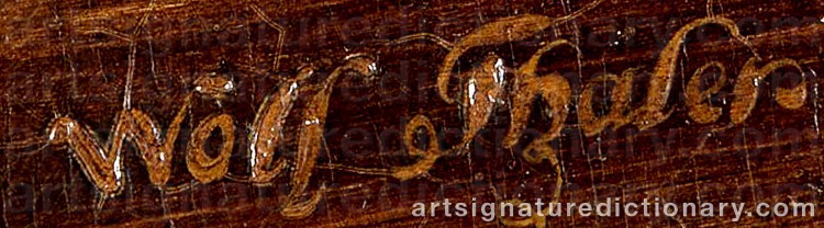 Authentic signature by Wolf THALER on  artwork