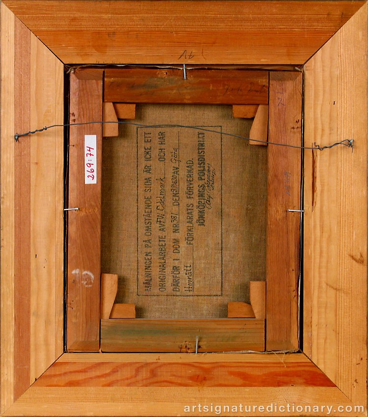 Close-up details showing Frans Wilhelm ODELMARK signature forgery characteristics