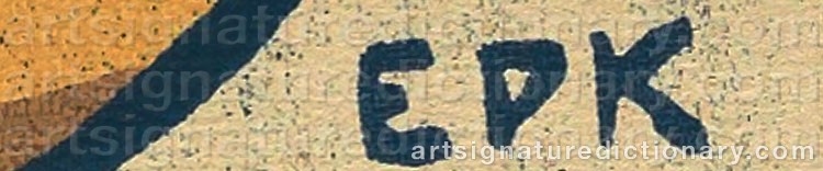 Authentic signature by Edmund Daniel KINZINGER on  artwork