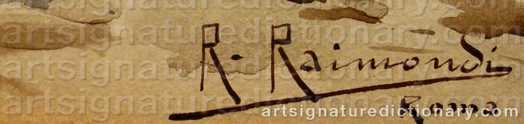 Authentic signature by Roberto RAIMONDI on  artwork