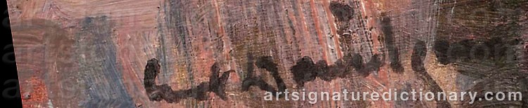 Authentic signature by Carl Johan DANIELSON on  artwork
