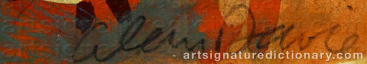 Authentic signature by Alan DAVIE on  artwork