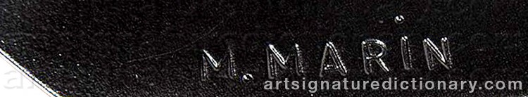 Authentic signature by Manuel MARÍN on  artwork