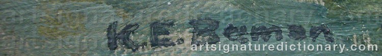 Authentic signature by Karl-Erik BOMAN on artwork