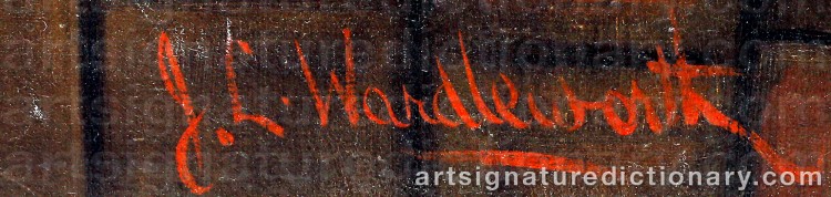 Authentic signature by Jack Leigh WARDLEWORTH on Painting/Watercolour artwork