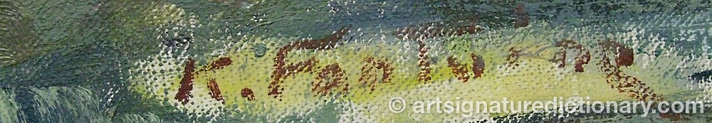 Authentic signature by Katarina FONTAINE on  artwork