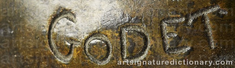 Authentic signature by Henri GODET on Sculpture artwork