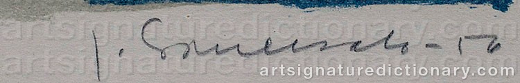Authentic signature by Jaakko SOMERSALO on artwork