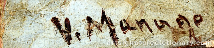 Authentic signature by Vincent MANAGO on Painting/Watercolour artwork