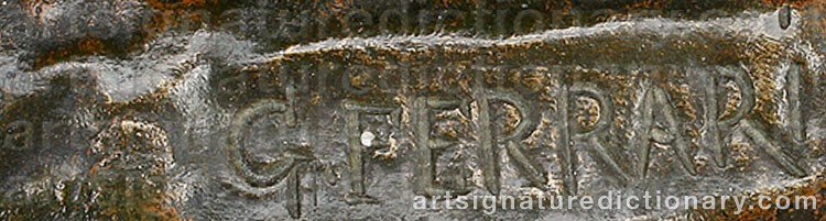 Authentic signature by Giuseppe FERRARI on artwork