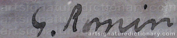 Authentic signature by Gustaf Adolf ROMIN on  artwork
