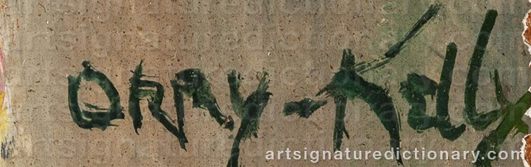 Authentic signature by George ORRY-KELLY on artwork