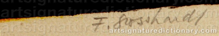 Authentic signature by Edvin Ferdinand GROSSHARDT on  artwork