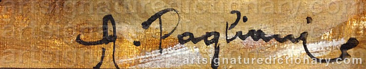 Authentic signature by Arturo PAGLIANI on  artwork