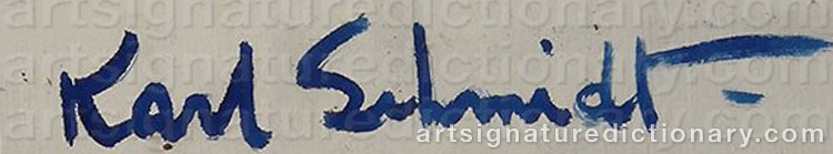 Authentic signature by Carl (Karl) Arthur SCHMIDT on Painting/Watercolour artwork