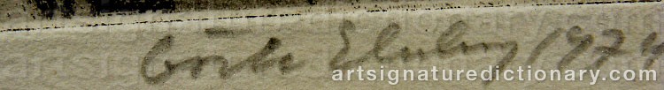 Authentic signature by Gösta EHRENBERG on  artwork