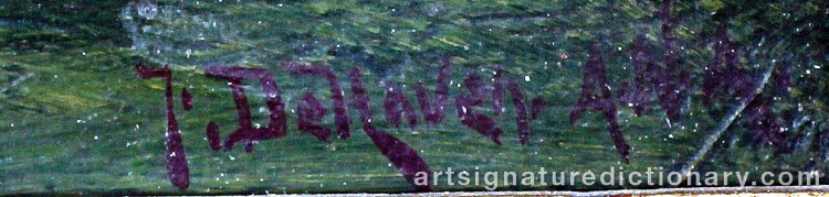 Authentic signature by Benjamin Franklin DEHAVEN on Painting/Watercolour artwork