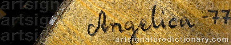 Authentic signature by Angelica JULNER on  artwork
