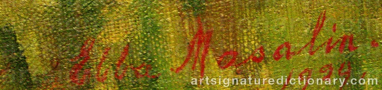 Authentic signature by Ebba MASALIN on Painting/Watercolour artwork