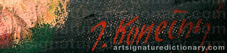 Authentic signature by Josef KONECNY on artwork