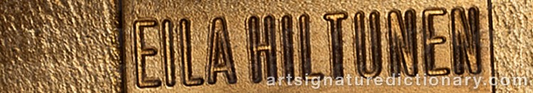 Authentic signature by Eila HILTUNEN on Sculpture artwork