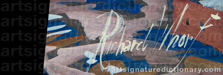 Authentic signature by Richard WHORF on  artwork