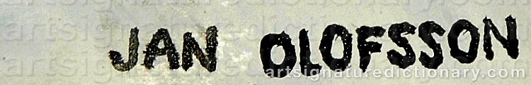 Authentic signature by Jan OLOFSSON on  artwork