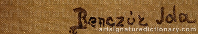 Authentic signature by Ida Dolanyi BENCZUR on  artwork