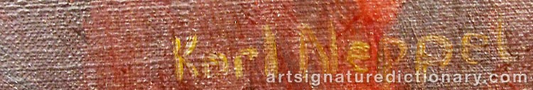Authentic signature by Karl NEPPEL on artwork