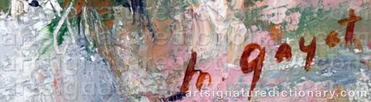 Authentic signature by H. GAYET on  artwork