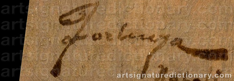 Authentic signature by Eduardo FORLENZA on Painting/Watercolour artwork