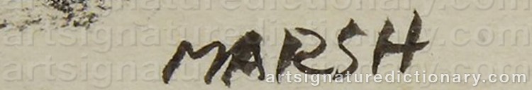 Authentic signature by Reginald MARSH on Drawing/Graphic/Print artwork