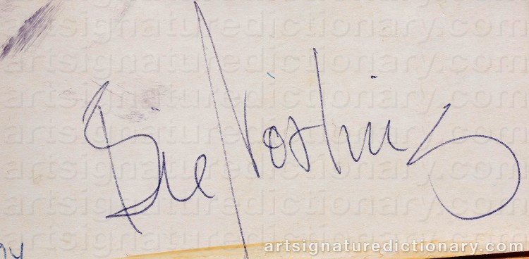 Authentic signature by Bie NORLING on Painting/Watercolour artwork