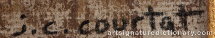 Authentic signature by Jean-Claude COURTAT on Painting/Watercolour artwork