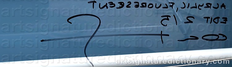 Authentic signature by Ola KOLEHMAINEN on  artwork