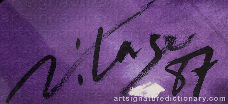 Authentic signature by Michel VILAGE on Painting/Watercolour artwork