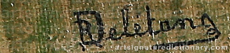 Authentic signature by Robert-Adrien DELÉTANG on  artwork