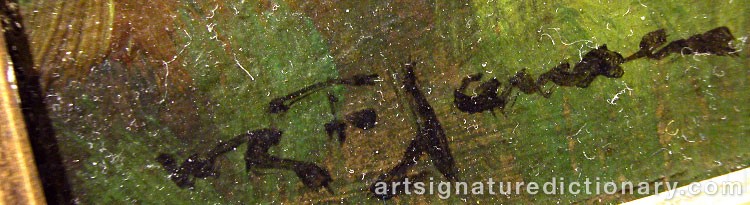 Authentic signature by Willem George Frederick JANSEN on artwork