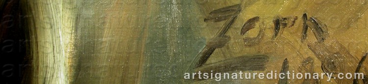 Forged signature of Anders ZORN