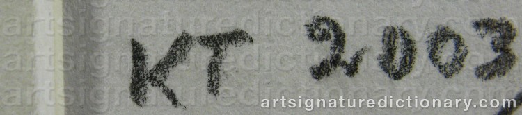 Authentic signature by Kerstin THORVALL on Drawing/Graphic/Print artwork