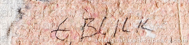 Authentic signature by Esa BLICK on Painting/Watercolour artwork