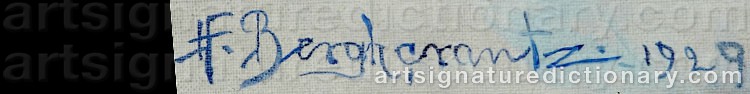 Authentic signature by Hjalmar BERGHCRANTZ on artwork