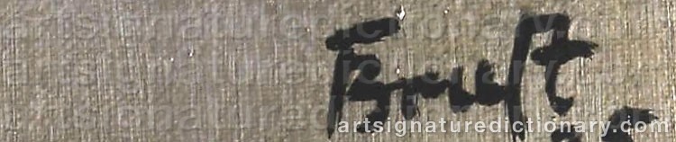 Authentic signature by Karl Friedrich BRUST on  artwork