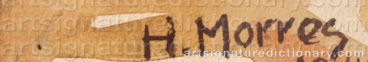 Authentic signature by Hermann MORRES on  artwork