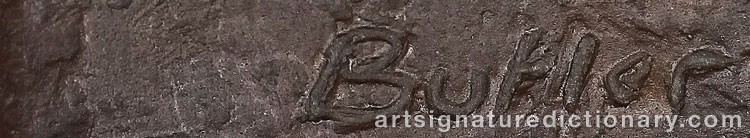 Authentic signature by James BUTLER on  artwork