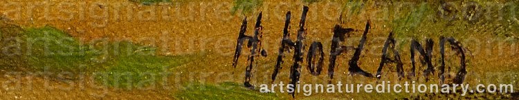Authentic signature by H. HOFLAND on  artwork
