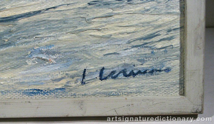 Close-up details showing Lars LERIN signature forgery characteristics