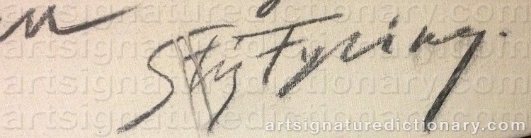 Authentic signature by Stig FYRING on Painting/Watercolour artwork