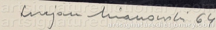 Authentic signature by Lucjan MIANOWSKI on  artwork